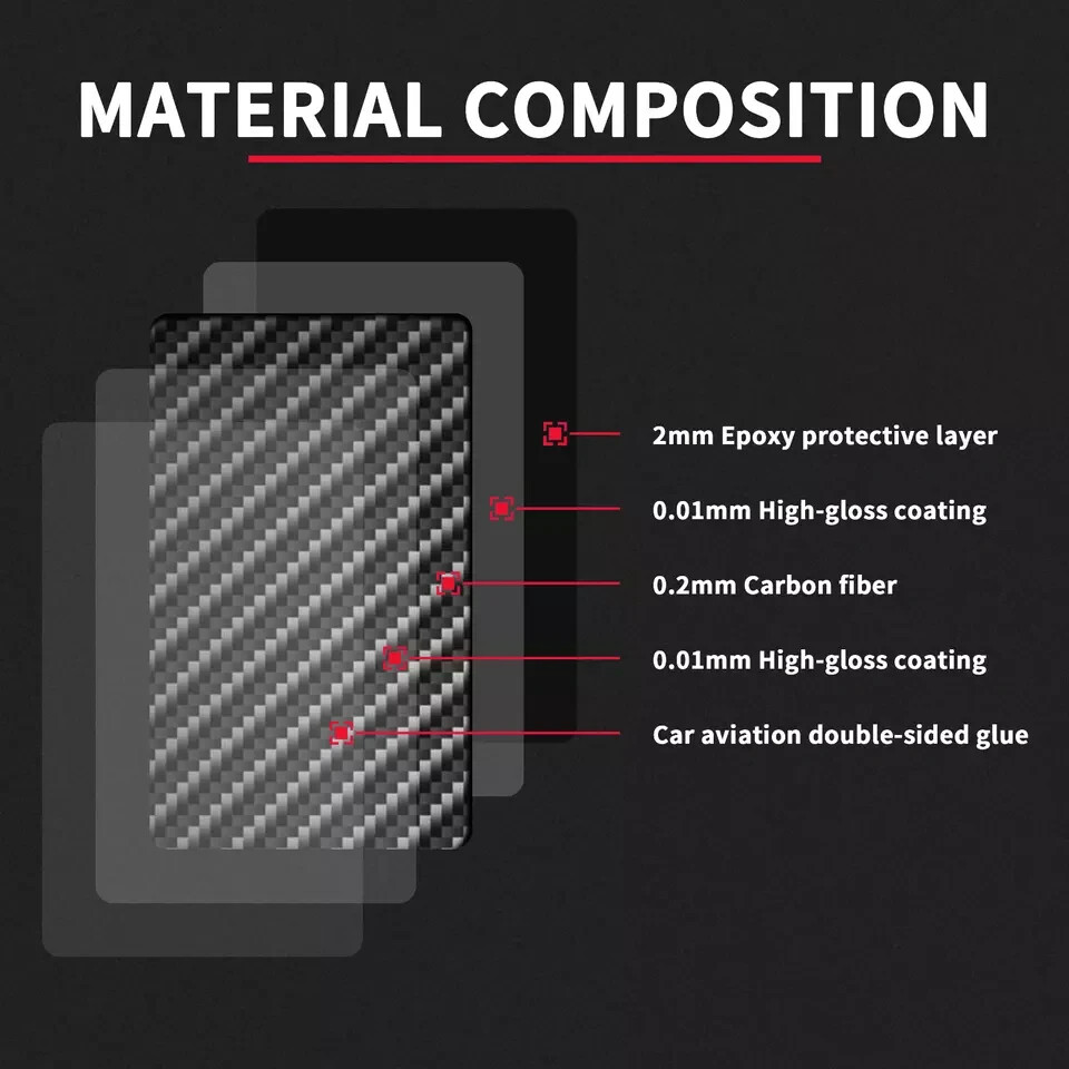 Red Real Carbon Fiber Window Lift Switch Panel Cover Trim For Ford Edge 2011-14