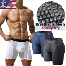 2 PCS Men's Sports Boxer Shorts Mesh Trunk Boxer Brief Comfort Tagless Underwear