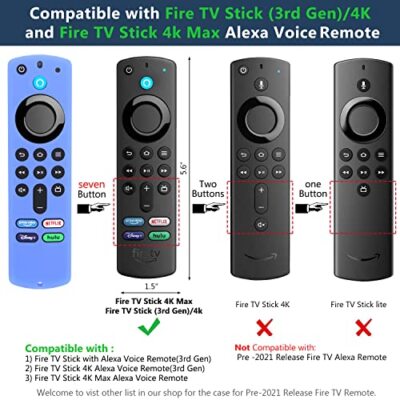 3 Pack) Firestick Remote Cover 3Rd Gen with Alexa Voice Remote 4K,Fire