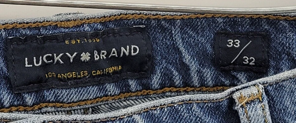 Jeans Lucky Brand 367 para hombre 33x32 lavado medio vintage bootcut denim desgastado Foto 3 de 4