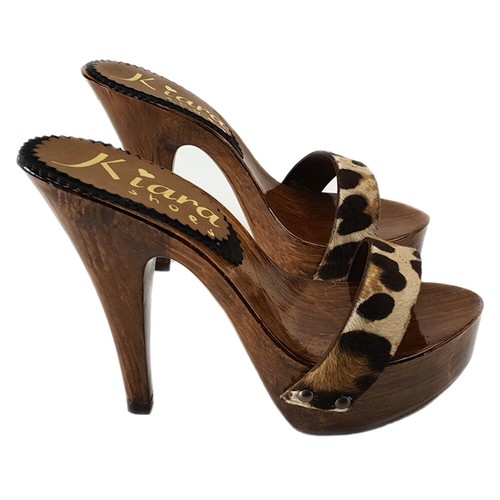 Mules Leopardos - Hecho En Italia 35 Al 42 - Tacón 13 - K9204 LEOPARD - Imagen 2 de 5