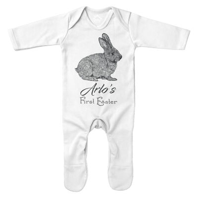 Bunny Sketch 1. Ostern Strampler Spruch Geschenk für Baby Sonntag