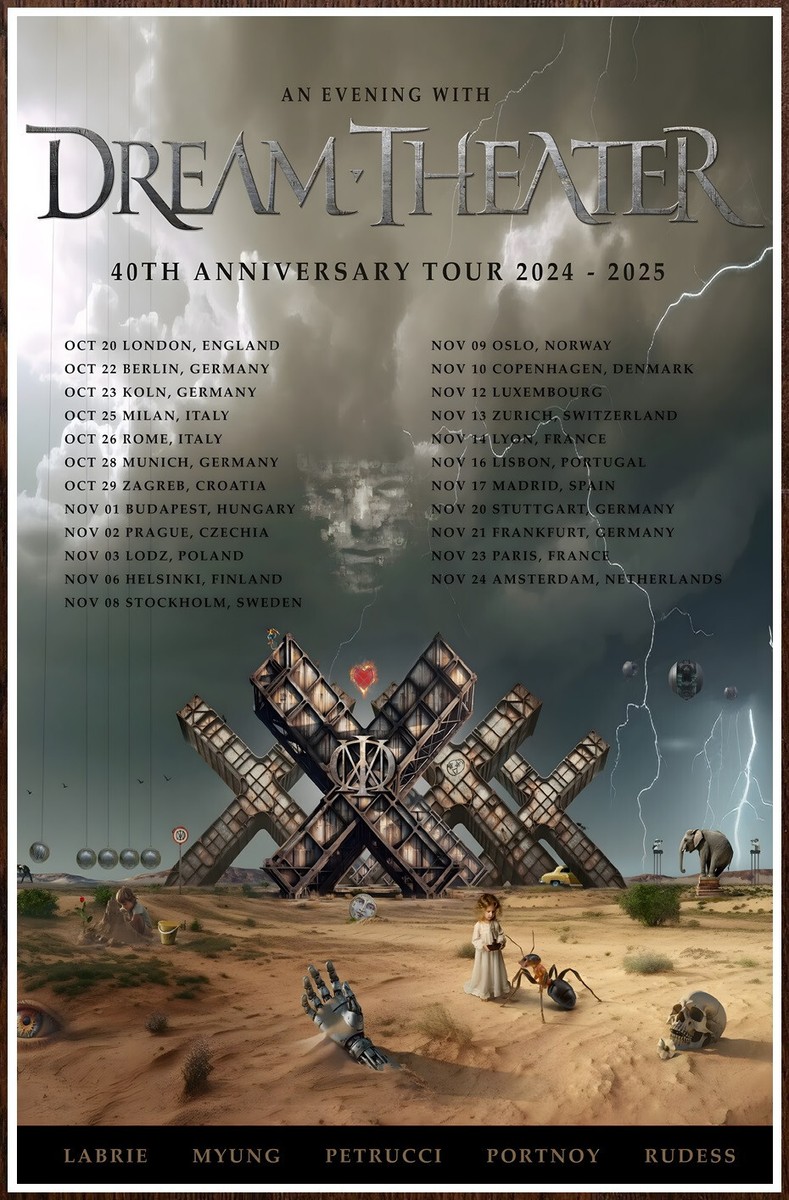 DREAM THEATER 40th Anniversary Tour 2024 Ltd Ed RARE Poster