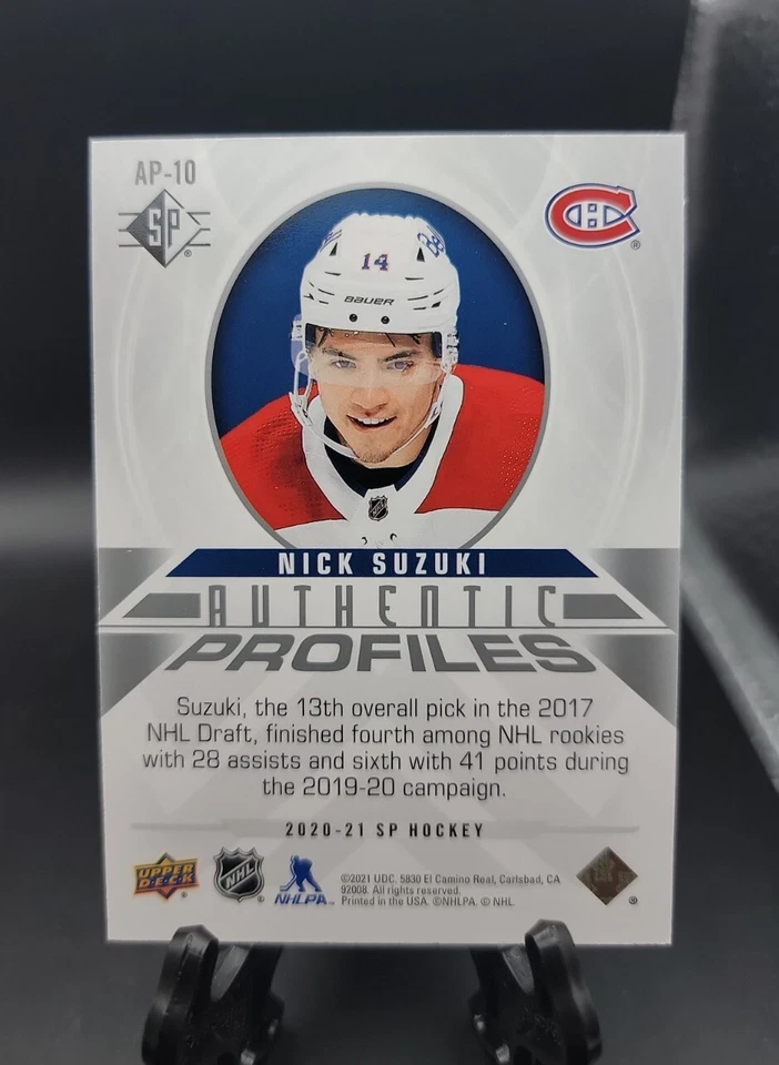 2020-21 UD SP AUTHENTIC  NICK SUZUKI AUTHENTIC PROFILES 1227/2299 ISLANDERS!!🔥 - Image 2 of 2