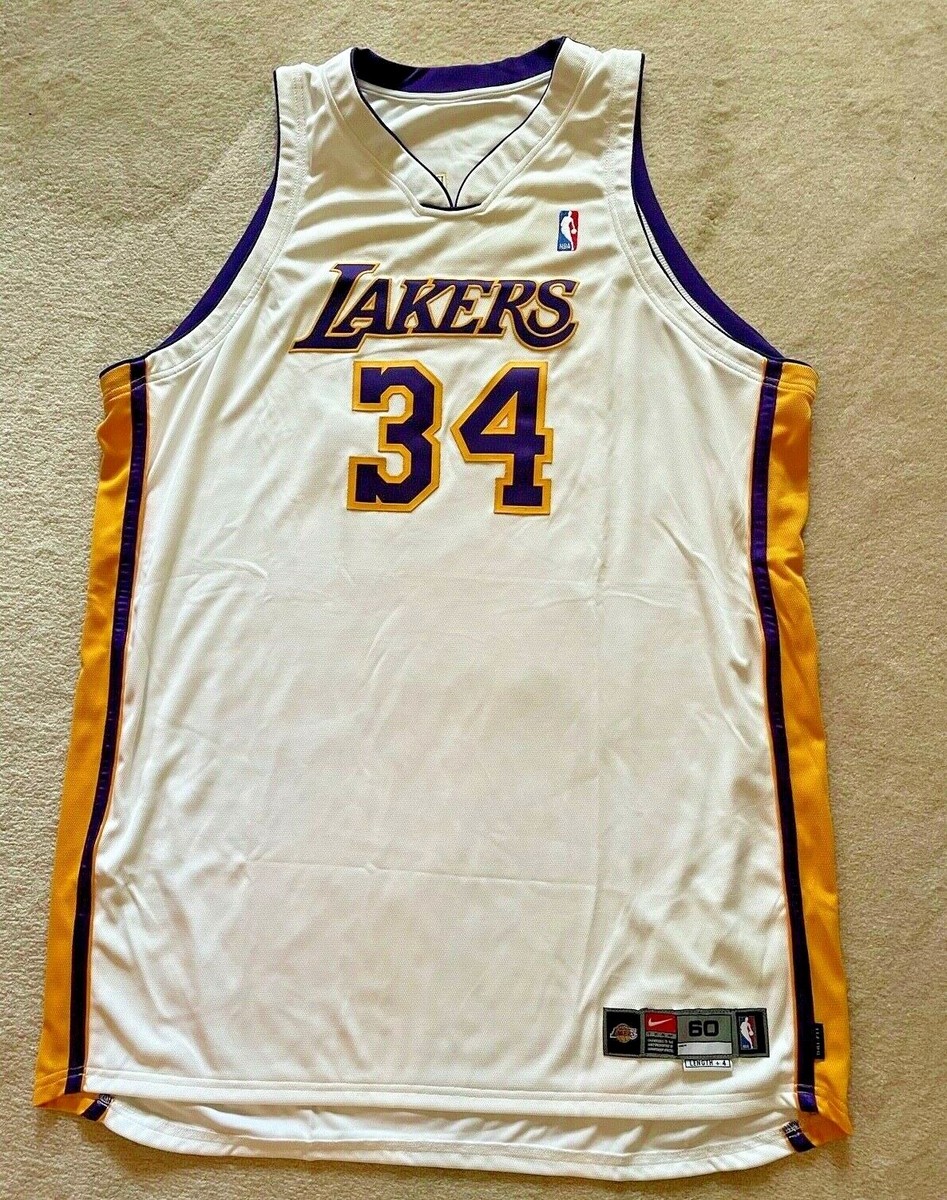 レア！NIKE製 SHAQUILLE O'NEAL LAKERS JERSEY Nike Shaq O'NEAL Lakers 34 JERSEY NBA Rewind M Yellow Gold