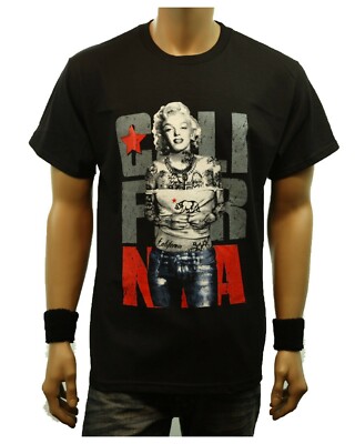 Marilyn Monroe CALI Bear Printed Graphic T-Shirt Fashion Hip Hop Urban Unisex T