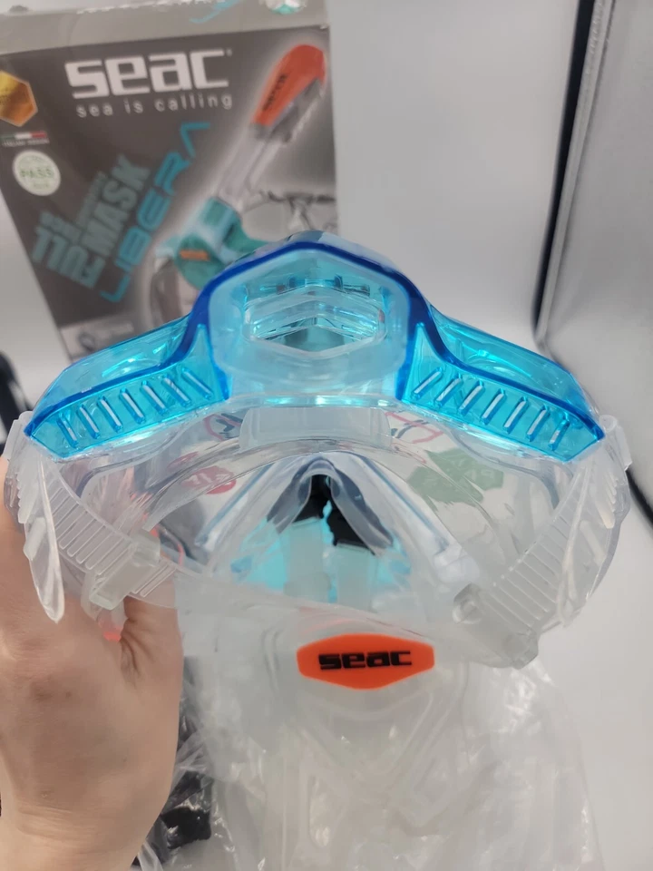 SEAC Libera Full Face Snorkeling Mask - Small/Medium - Aquamarine/Orange - Image 4 of 4