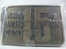 Vtg Belt Buckle NRA Whittington Center 15 years Brass