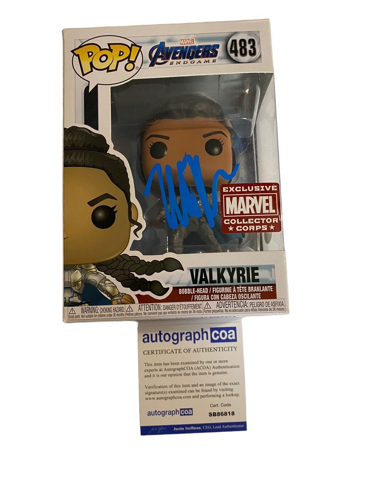 🗡️ Tessa Thompson Signed Valkyrie Avengers Endgame Funko Pop Beckett PSA  JSA