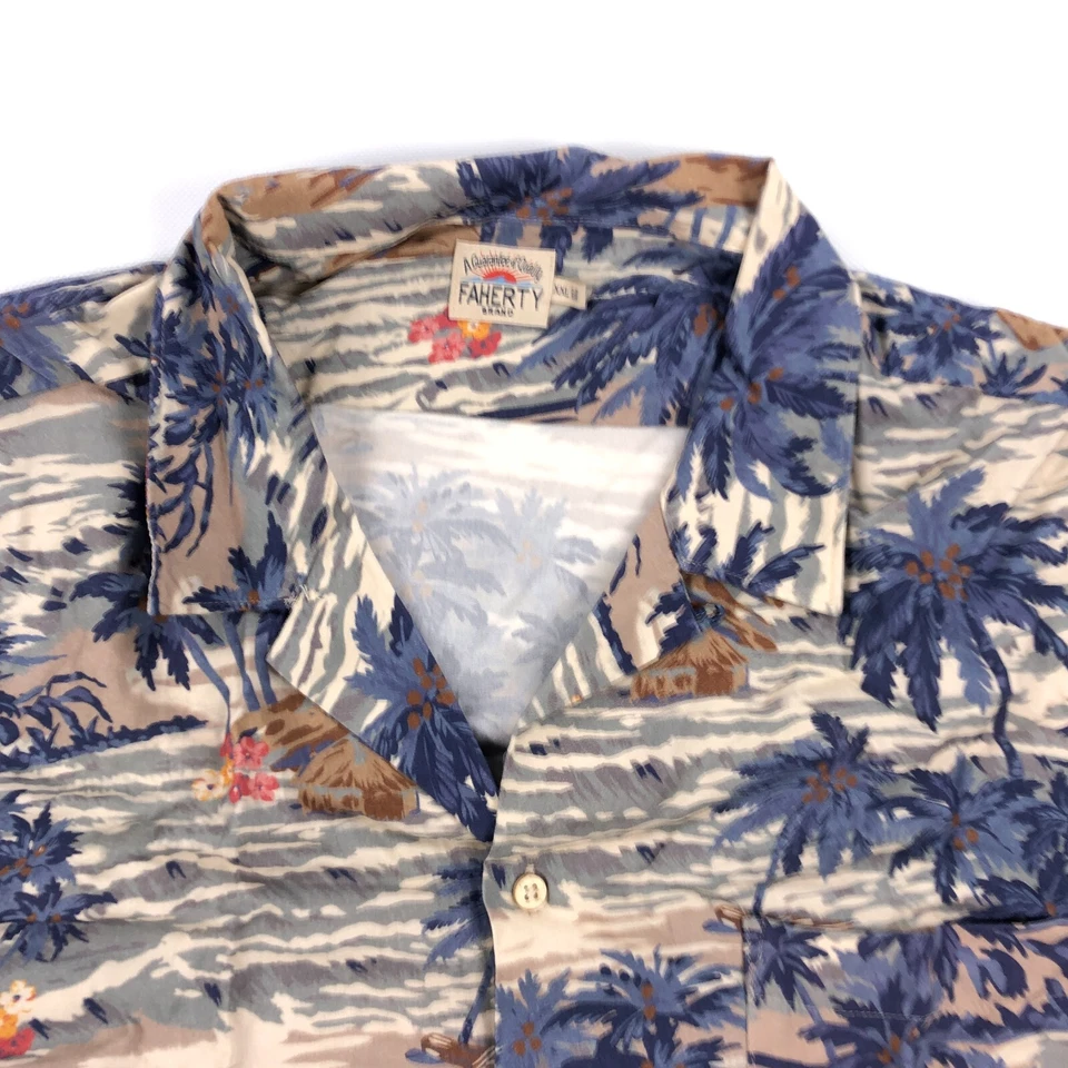 Faherty Loop Collar Camp Shirt Mens 2XL Hawaiian XXL - Image 2 of 4