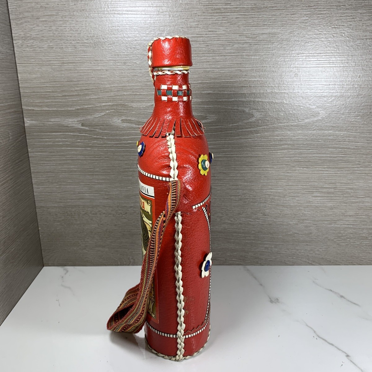 Vintage Bottle Leather MANASTIRKA 10 Year Old Plum Brandy