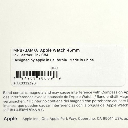 Apple iWatch 42mm 44mm 45mm 2 3 4 5 6 7 8 9 Ultra SE Leather Link Band - Ink S/M - Photo 3 sur 3