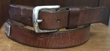 VTG Men's Brown Leather Belt with ECU East Carolina University Conchos Size 42