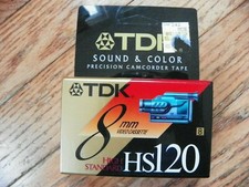 BRAND NEW FACTORY SEALED TDK 8MM HIGH STANDARD HS 120 BLANK TAPE