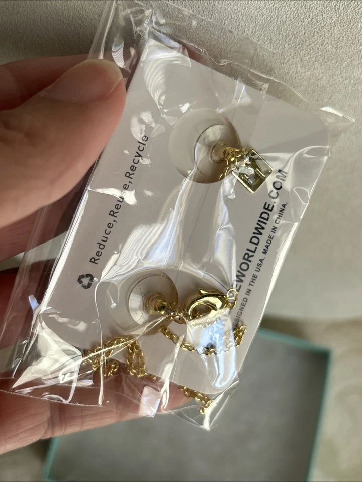 Park Lane Green Micro Impression Earrings Necklace GoldTone Set NWTIB Signed - Image 4 of 4