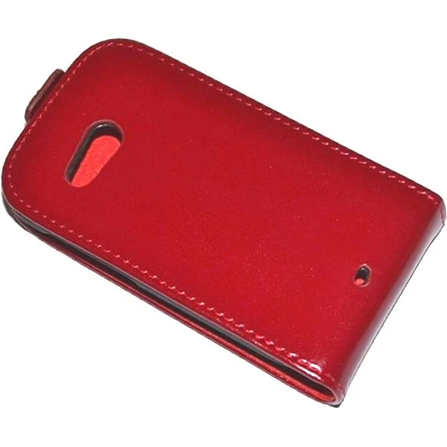 CUSTODIA PRESTIGE BOOK CASE SLIM FLIP COVER LIBRO VERTICALE  HTC DESIRE C ROSSA - Immagine 3 di 4