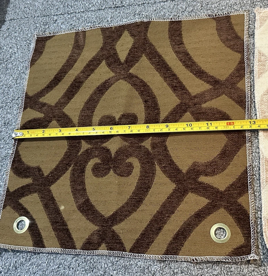 Lot of 2 Bella Fabric Samples Remnants Sabah Incense Gardenia Cream Brown Crafts - Image 4 of 4