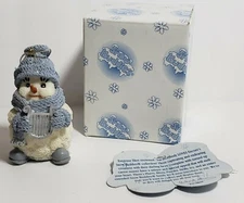Encore Group Snow Buddies #94116 Powder w/Harp Snowman Ornament 1998