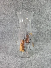 MCM Glass & Gold Martini Pitcher Mid Century MCM Atomic Era OiI Industry Butte