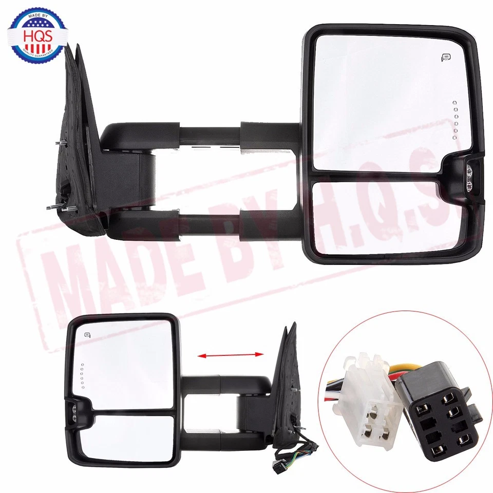 NEW Towing Mirrors Power Heat Clearance Signal Chrome Side For 99-02 Chevy GMC - Image 2 of 4