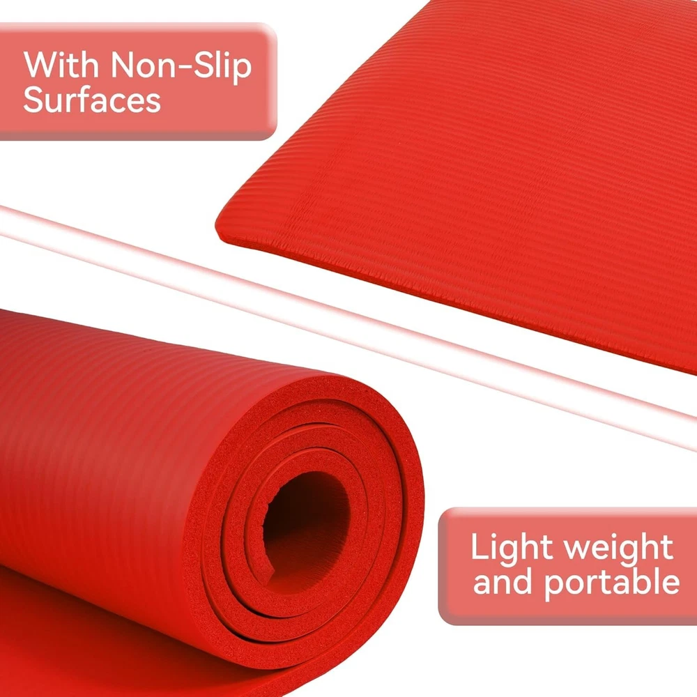 Non-Slip 71 Inch Red Foam Yoga Mat for Fitness & Stretching Non-Slip 71 Inch Red Foam Yoga Mat for Fitness & Stretching
