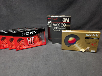 Audio Cassette Tapes SONY Scotch 3M High Fidelity Professional Lot of 6 Sealed
