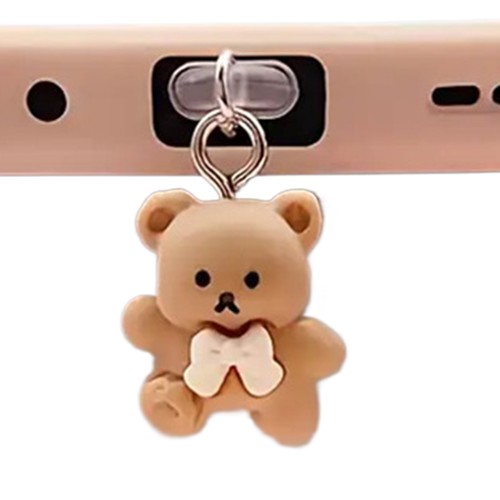 2X Cute Mobile Phone Dust Plug Anti Dust Cap Dust Cover New Bear Dust Plug USB-C - Picture 2 of 13