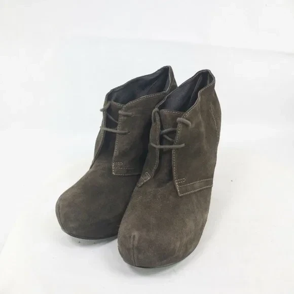 Steve Madden Annnie Zapatos Mujer 10 Marrón Gamuza Cuña Oculta Con Cordones Foto 3 de 4