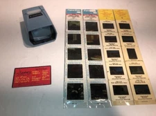 Vintage Wards Color Illuminated Wide Screen Slide Viewer Blue With Unopened Slid