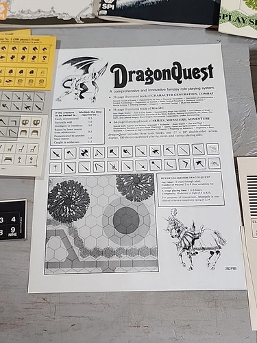 Dragonquest Role Playing Game SPI 2820 Box Set 1980 RARE unpunched And 2 Maps - Picture 8 of 20