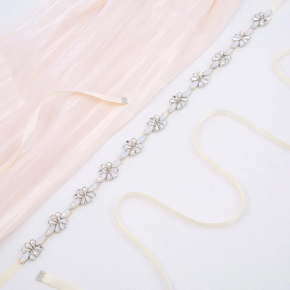 Ручной работы опал со стразами свадебный ремень свадебное платье ремень официальный свадебные пояса - Изображение 2 из 4