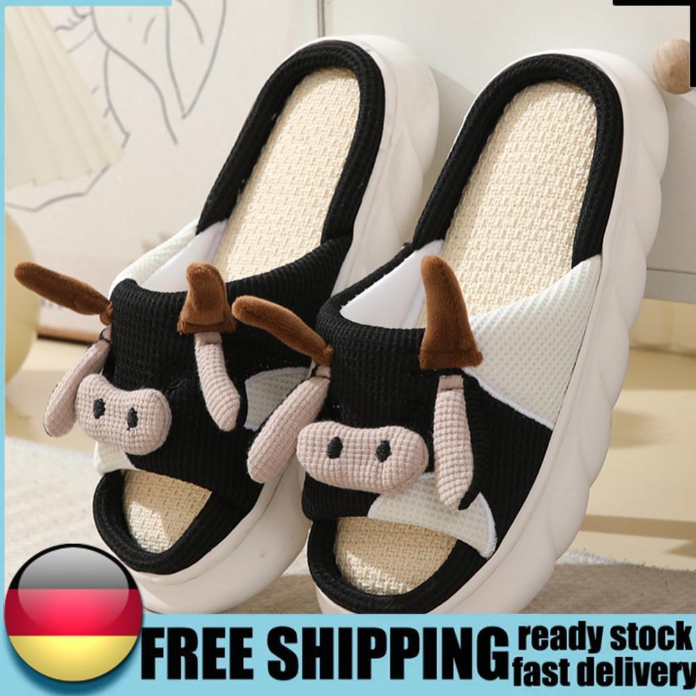 APL Pantofole Mucca Punta Aperta Pantofole Slip on Comode Mucca Scivoli per Interno Esterno