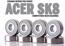 608 Ceramic Skate Bearings 8 piece 8x22x7mm Si3N4 by ACER Racing