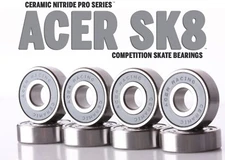 608 Ceramic Skate Bearings 8 piece 8x22x7mm Si3N4  by ACER Racing