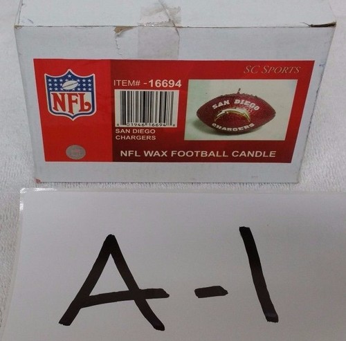 SAN DIEGO CHARGERS NFL NEW IN BOX SC SPORTS 5" WAX FOOTBALL SHAPE CANDLE A-1 - Picture 2 of 2