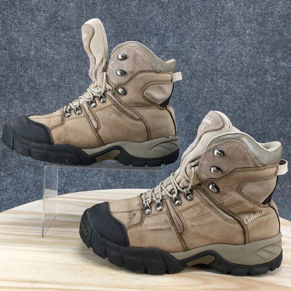 Cabelas Botas de Senderismo Mujer 8.5 D Dry Plus Beige Cuero Con Cordones Aislante Foto 2 de 4