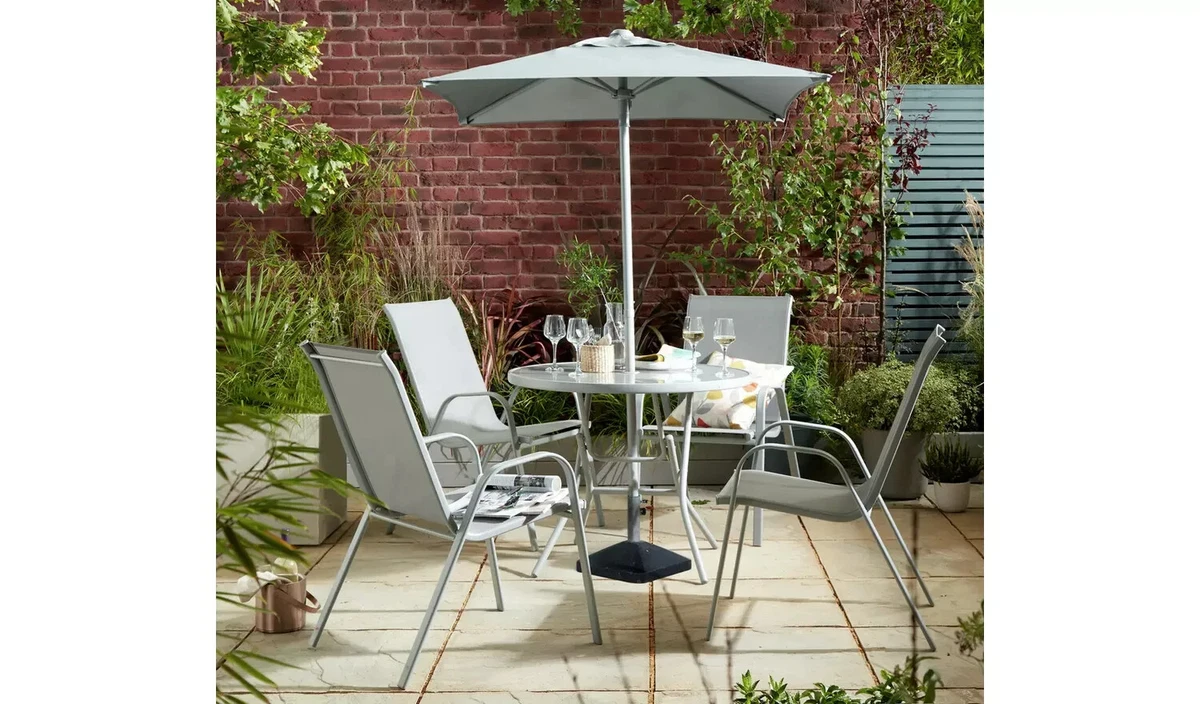 Home sicily 6 seater sale metal patio set