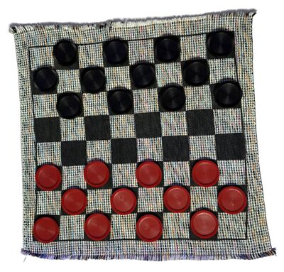JUMBO Giant Checker Rug Game Washable Mat  3'' Diameter Pieces 12 Red 12 Black