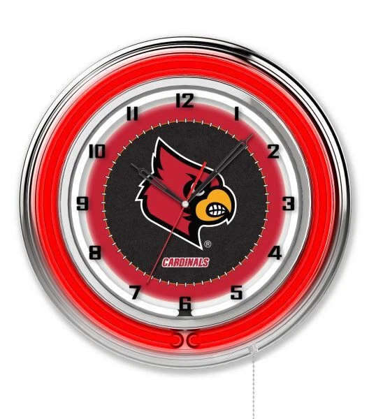 University of Louisville Clock w/ Double Neon Ring - Image 2 of 4