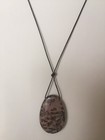Ocean Jasper Pendant Leather Necklace One-Of-A-Kind Handmade