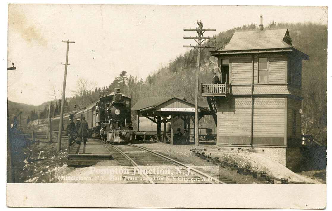 RPPC New Jersey Pompton Junction Railroad Station Depot with Train 1910 eBay