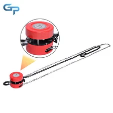 1 Ton / 2200Lbs Chain Hoist Manual Puller Block Fall Chain 8FT with Hook Red