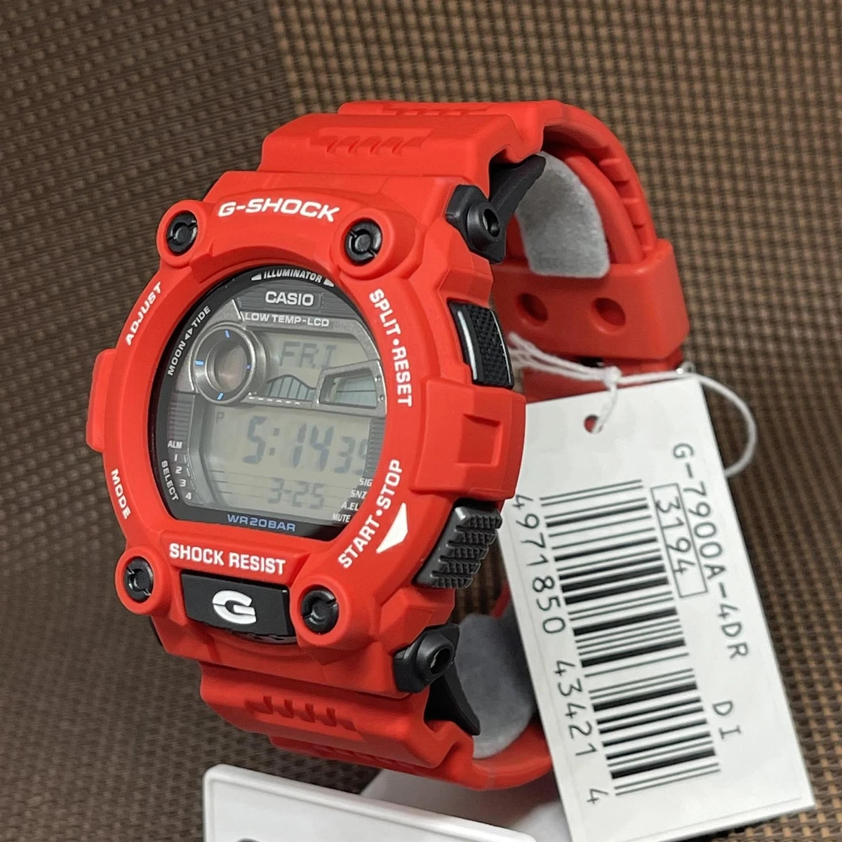 Casio G-Shock G-7900A-4D Low Temperature Moon Data Tide Graph Red Resin  Watch