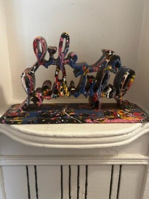 LIFE IS BEAUTIFUL (MULTI-COLOR DRIP) by MR BRAINWASH- SCULPTURE - SIGNED -UNIQUE