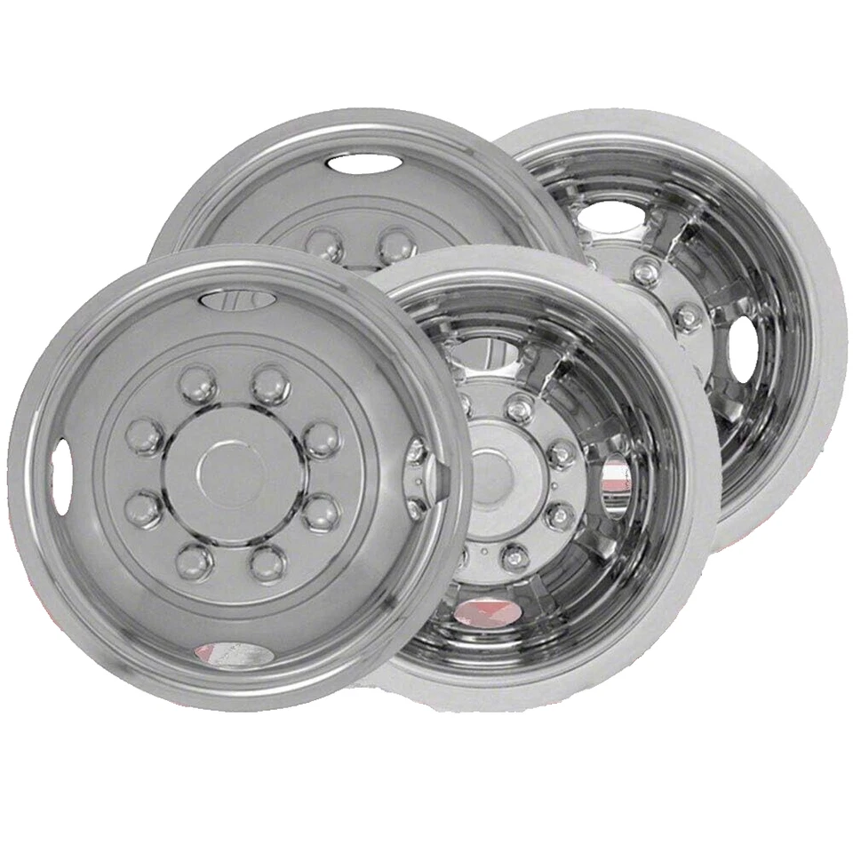 Kit a presión simuladores de ruedas de acero inoxidable de 16" furgoneta Ford E350 E450 2008-2021 Foto 3 de 4