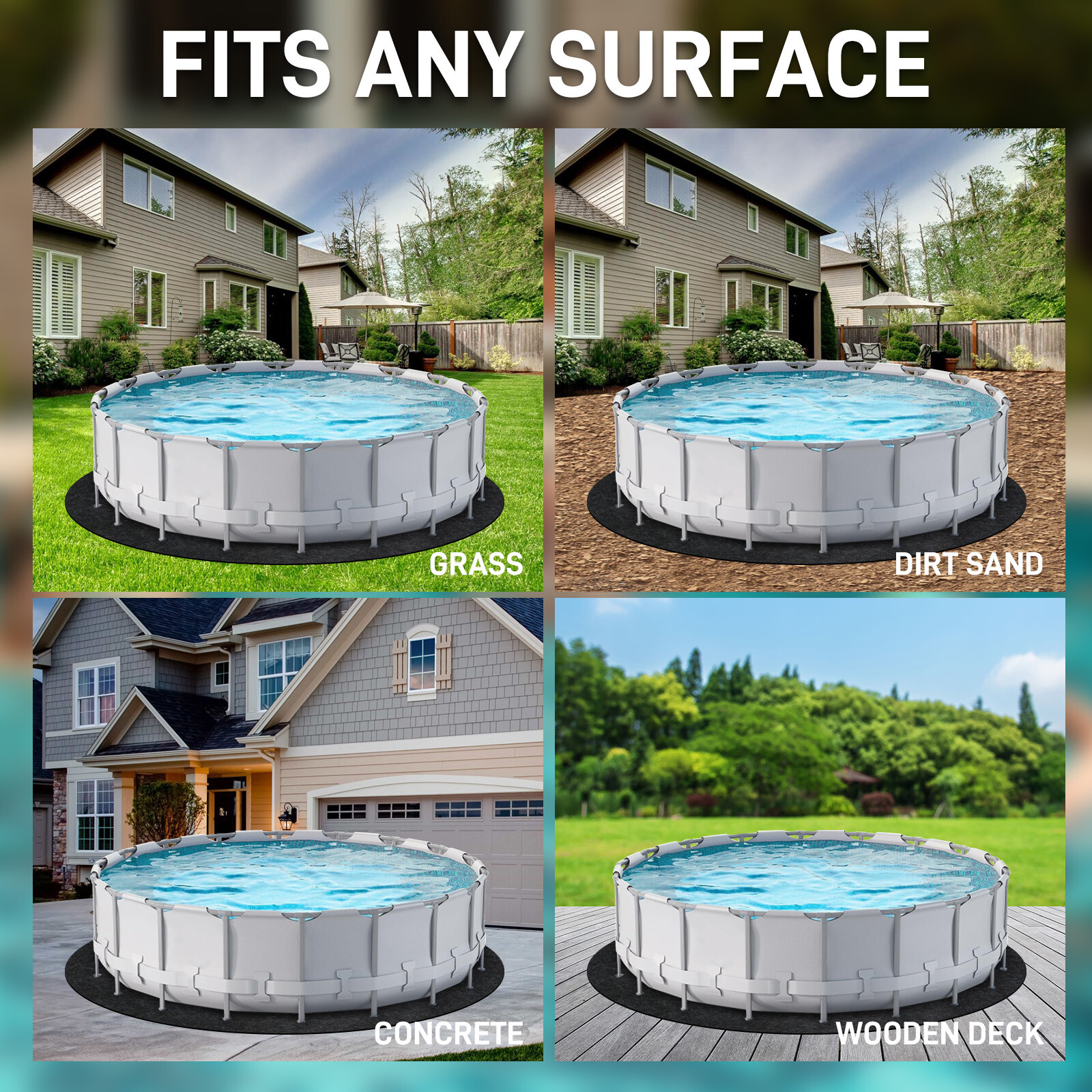 20 Feet Pool Pads Round Above Ground Swimming Pool Liner Shield Protector Pad