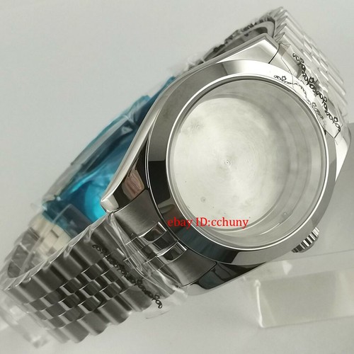 Orologio 40 mm vetro zaffiro piatto cassa bracciale Jubliee per movimento NH35 NH36 - Foto 5 di 6