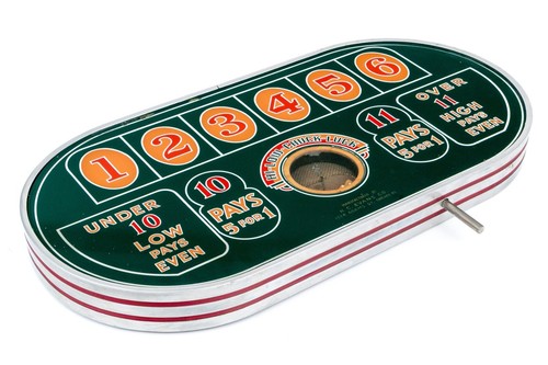 Vintage H.C. Evans Glass Table Top Hi-Low Chuck-Luck Gambling Dice Game - RARE