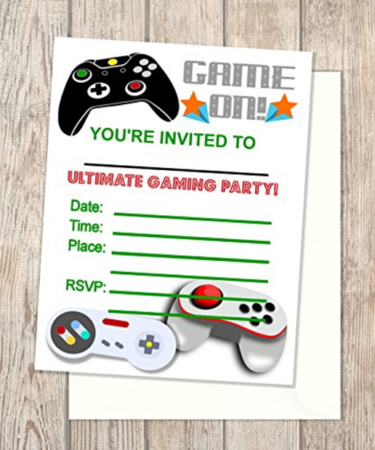 video-games-fill-in-blank-invitations-set-of-20-invites-with-envelopes