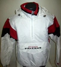 Falcons Jacket Atlanta Starter Hooded Half Zip Pullover Jacket  WHITE   XL  2X